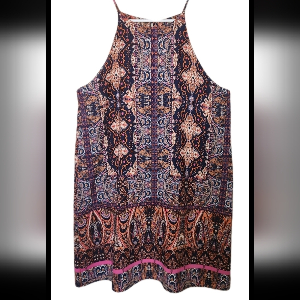 Tyche Tribal Flowy Sleeveless Dress Size Large